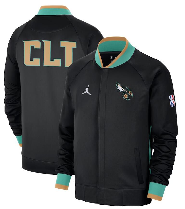 Men Charlotte Hornets Black Nike City Edition Full Zip Jacket 2023 NBA Jersey->charlotte hornets->NBA Jersey